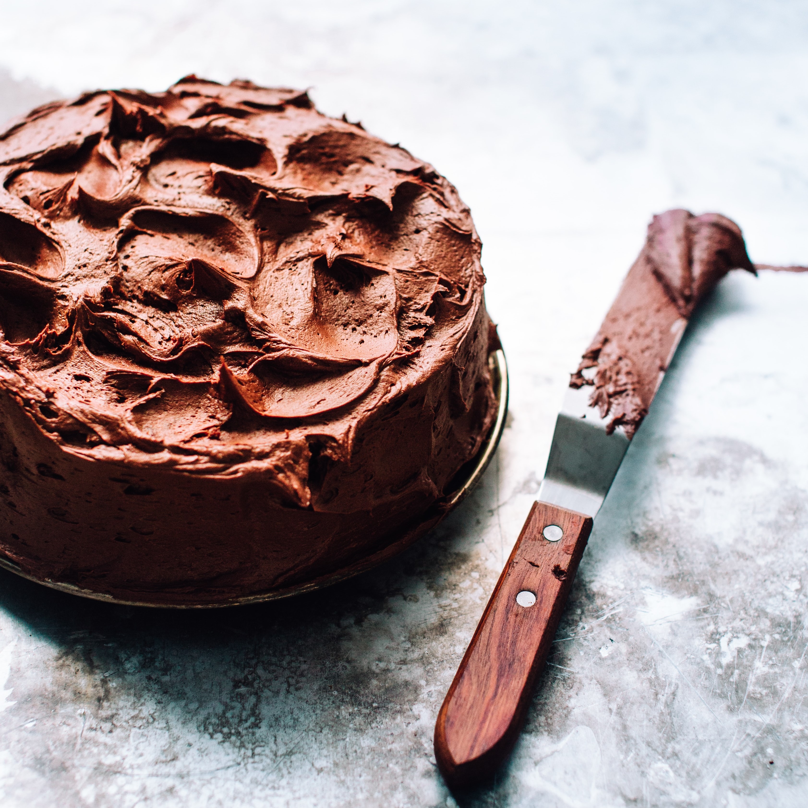 freshley decorated chocolate cake